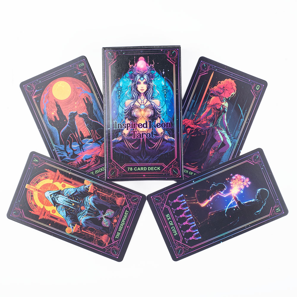 Inspired Neon Tarot Deck 78 Ca - огляд і ціна Tarot Deck With Guidebook